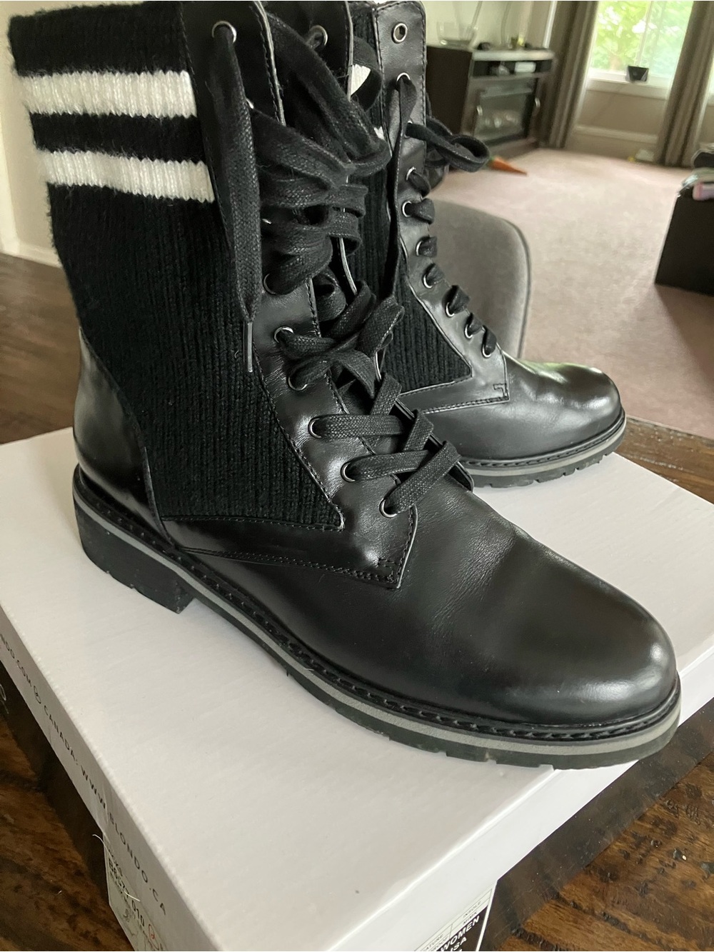 Blondo Black Multi Leather Women's Waterproof Ankle Boots